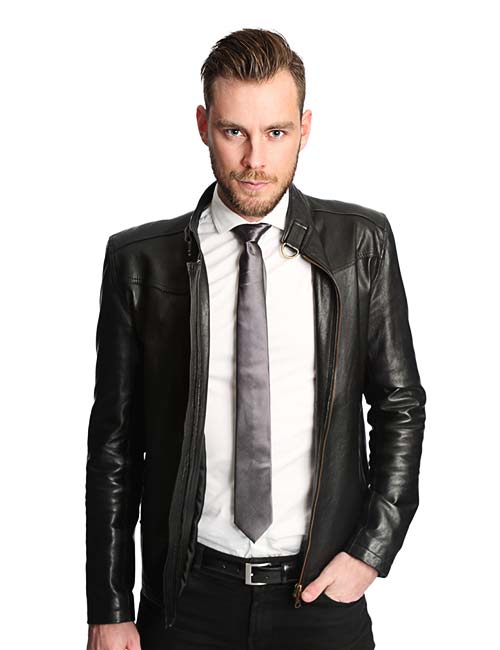 Leather sale suit coat